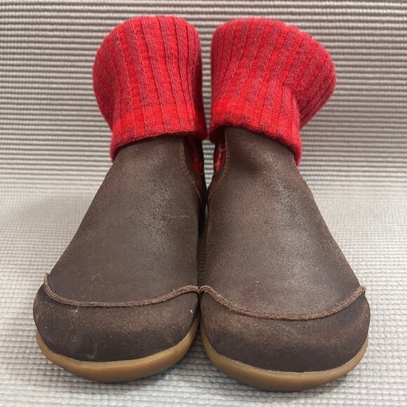 Salomon Bliss Convertible Women’s size 5.5 Red Brown Leather Pull On Boots Shoes - Picture 7 of 12